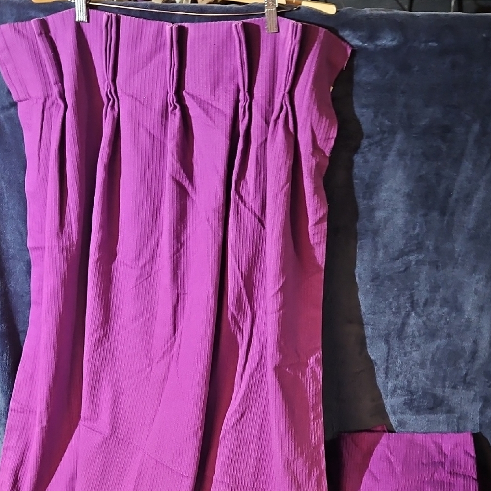 Vintage Purple Striped Sears Curtains